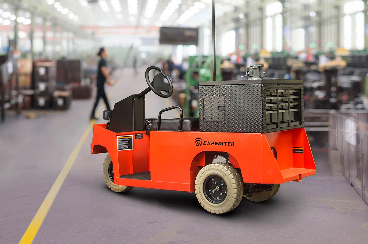 Highlights vehicle agility, capacity, and warehouse application.